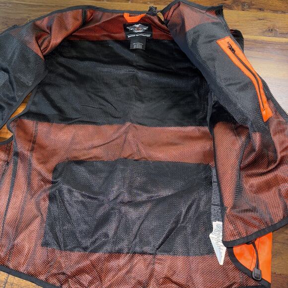 Harley Davidson Motorcycles Hi-Vis Orange Riding Vest 98172-08VM Men’s Size 3XL - Picture 6 of 6